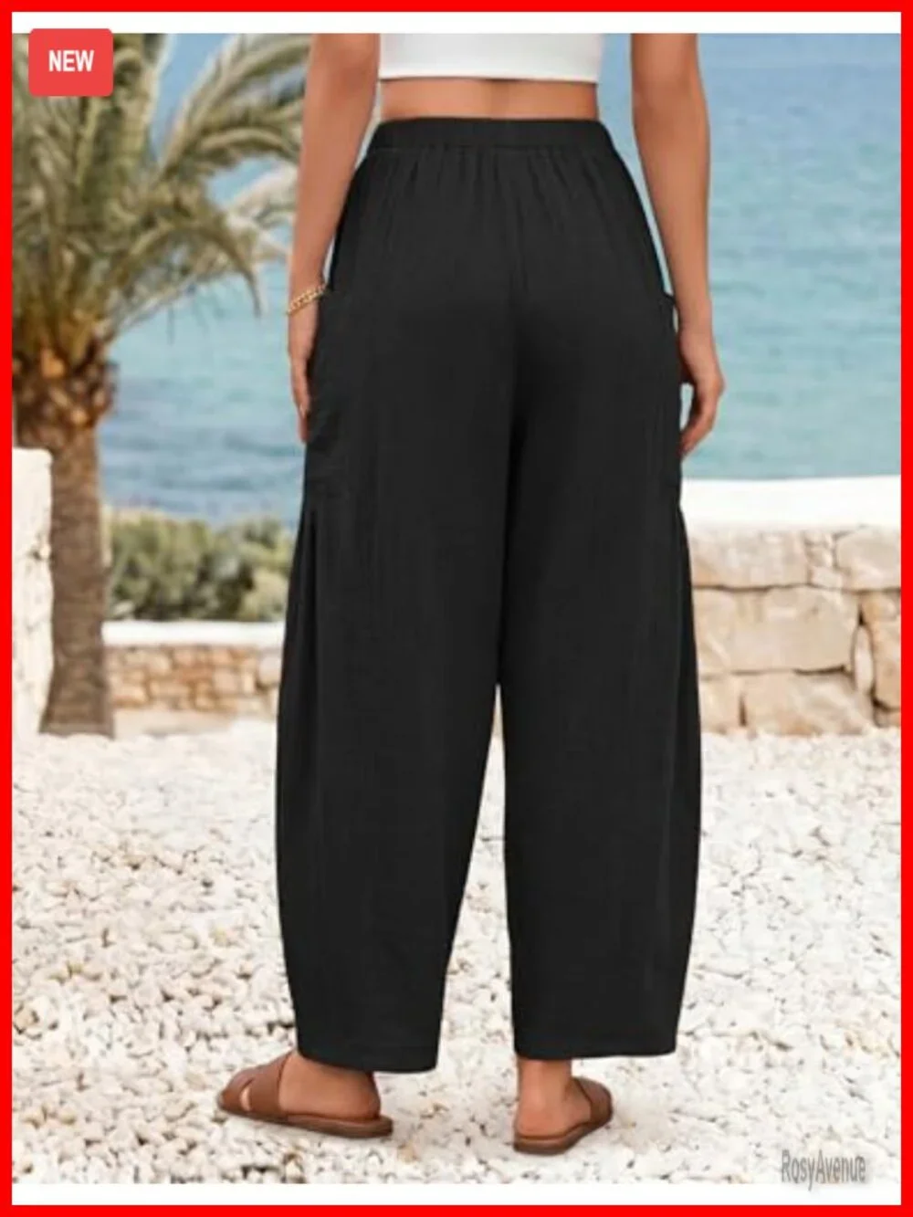 Wide Leg Palazzo Harem Pants Boho Loose Flowy Beach Pant Casual Barrel